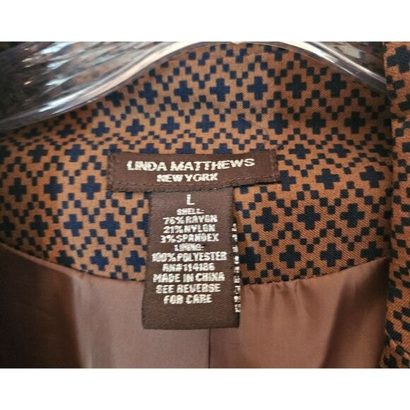 Linda Matthews New York Blazer Women's Large Fitted Jacket One Button Fall Work - Picture 4 of 8